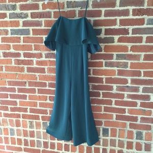 H&M Deep Green Off-Shoulder Jumpsuit